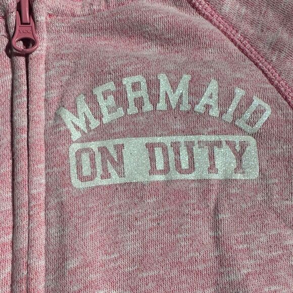 George Girls Pink Full Zip Mermaid Hoodie Size 4-5 - Picture 4 of 5
